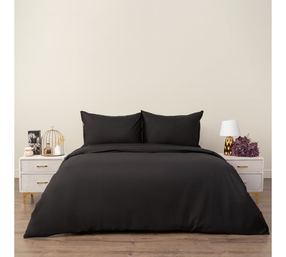 Комплект постельного белья SIBERIAHOME Сэнди (черная) Евро Siberia Сиб-Евро-Сэн-чр 1