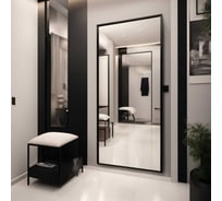 Зеркало ALIAS Квартал 160х80 в чёрной алюминиевой раме qr16080b