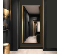 Зеркало ALIAS Квартал 160х40 в золотой алюминиевой раме qr16040g