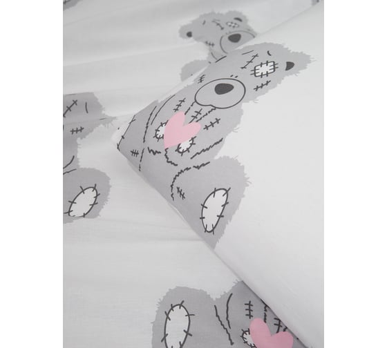 Комплект постельного белья Guten Morgen Бязь, рис.1163, Teddy 2 сп. Макси с нав. 70x70 см GMПБ-1163-175-220-70