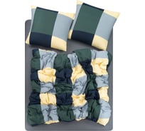 Комплект постельного белья Guten Morgen Бязь, рис.1165, Green cage 2 сп.Макси с нав. 50x70 см GMБ-1165-175-220-50