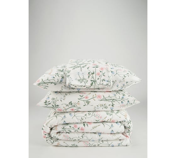 Комплект постельного белья Guten Morgen Бязь, рис.1167, Gardenia 1.5 спальный с нав. 70x70 см GMБ-1167-143-150-70