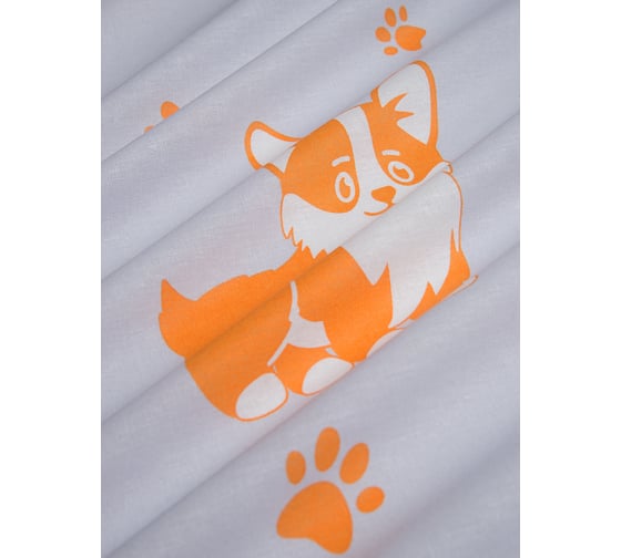 Комплект постельного белья Guten Morgen Бязь, рис.1169, Corgi 2 спальный Макси с нав. 50x70 см GMПБ-1169-175-220-50