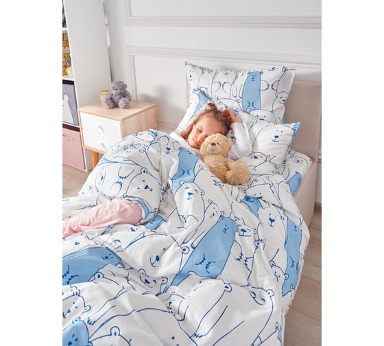 Комплект постельного белья Guten Morgen Бязь, рис.1168, Plush 2 сп.Макси с нав. 70x70 см GMПБ-1168-175-220-70