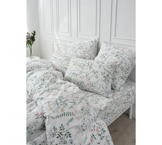 Комплект постельного белья Guten Morgen Бязь, рис.1167, Gardenia Евро с нав. 50x70 см GMБ-1167-220-240-50