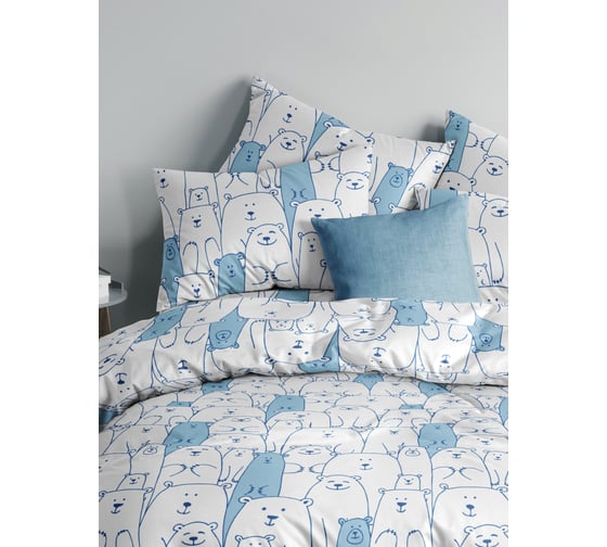 Комплект постельного белья Guten Morgen Бязь, рис.1168, Plush 2 сп.Макси с нав. 50x70 см GMПБ-1168-175-220-50 1