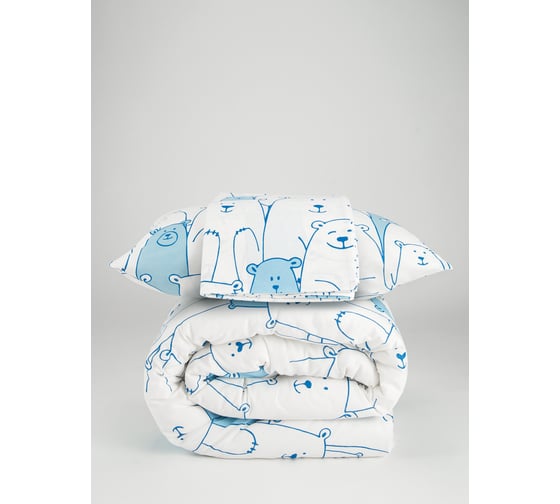 Комплект постельного белья Guten Morgen Бязь, рис.1168, Plush 2 сп.Макси с нав. 50x70 см GMПБ-1168-175-220-50