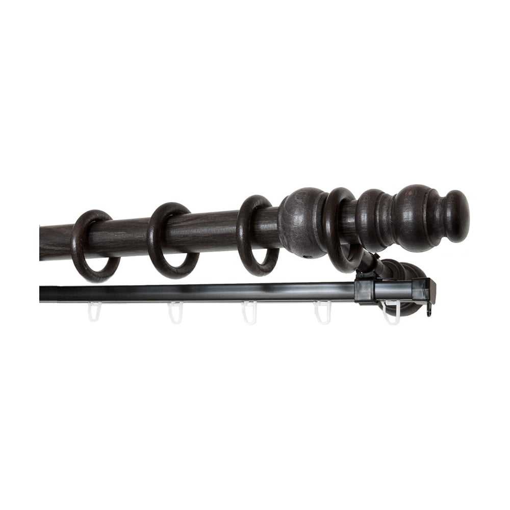 Карниз деревянный УЮТ круглый, двухрядный, D28, деревянная фурнитура ...