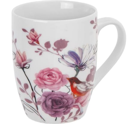 Кружка керамическая PERFECTO LINEA 360 мл, FLOWER BIRD-4, 30-063644