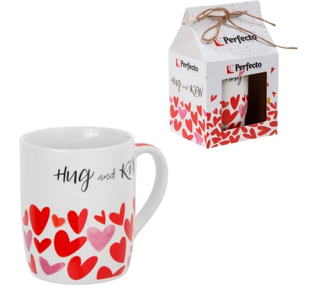 Кружка керамическая PERFECTO LINEA 350 мл, LOVE HEARTS-2, в коробке, 30-063602