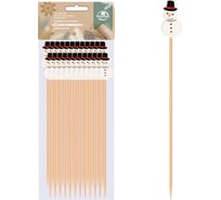 Шпажки для канапе МУЛЬТИДОМ Снеговики набор 24 шт., длина 12 см BJ2-445