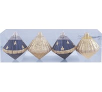 Набор елочных украшений TODI «Юла» 6,5см, 4шт. в упаковке, цвет синий, золотой 806629044688