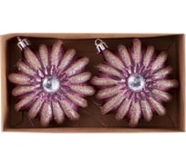 Набор елочных украшений TODI «Цветок» 9,5см, 2шт. в упаковке, цвет розовый 806839750118