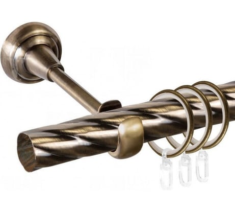 Карниз металлический ООО АС Март Грейс D25К, антик, 1,4 м, в упаковке 4812634009641