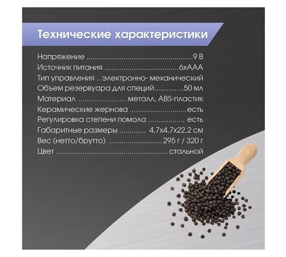 Мельница для специй Zigmund & Shtain ZSG-661 ЦБ-00004899