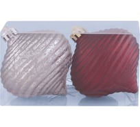 Набор елочных украшений TODI «Капля» 8,5см, 2шт. в упаковке, цвет красный, серебристый 806503050932