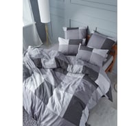 Комплект постельного белья Guten Morgen бязь, рис.1171, Gray cage 1.5 спальное, с наволочкой, 50x70 см GMБ-1171-143-150-50