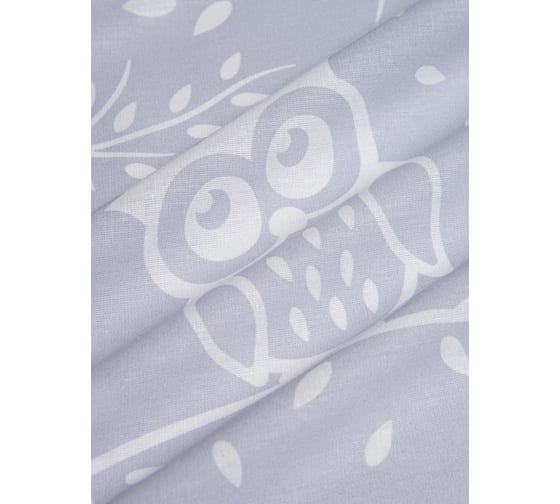 Комплект постельного белья Guten Morgen бязь, рис.1170, Owls 2 спальное Макси, с наволочкой, 70x70 см GMПБ-1170-175-220-70