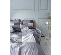 Комплект постельного белья Guten Morgen бязь, рис.1171, Gray cage Евро, с наволочкой, 50x70 см GMБ-1171-220-240-50