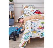 Комплект постельного белья для детей Guten Morgen бязь, рис.1065, Аnimal traffic 1.5 спальное, с 1 наволочкой, 70x70 см ПБ-1065-143-150-70-1бм