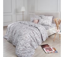 Комплект постельного белья Guten Morgen бязь, рис.1178, Rodgersia, серый, Евро, с наволочкой, 50x70 см GMБ-1178-220-240-50