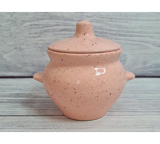 Горшок для жаркого Борисовская керамика 0.5 л, с ручками, фламинго 109522