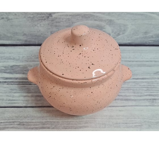 Горшок для жаркого Борисовская керамика 0.5 л, с ручками, фламинго 109522