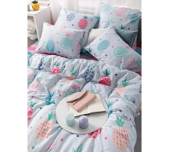 Комплект постельного белья Веселина Pineapple 10334-1+10335-1 Бязь, 120 гр, 1.5 сп, 50x70 (2) стандарт 700185ВС12036