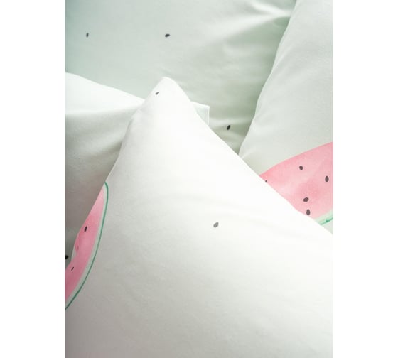 Комплект постельного белья Веселина Watermelon 20135-1+71141-20, бязь 120 гр., 1.5 спальный, 70x70 (2), стандарт 700248ВС12096