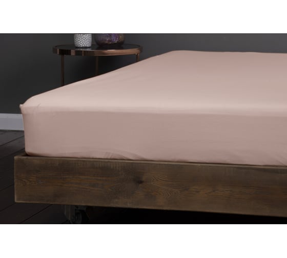 Простыня на резинке KUPU-KUPU CANDY 90x200х25 см, трикотажная, пудровая роза KPC-90/пудровая роза 1