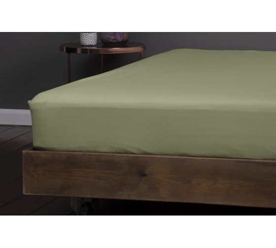 Простыня на резинке KUPU-KUPU CANDY 90x200х25 см, трикотажная, олива KPC-90/олива 1