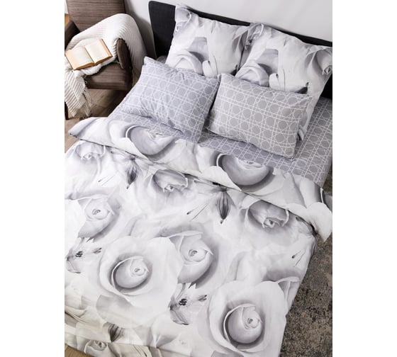 Комплект постельного белья Luisa De Rizzo Розы 70959-1+70960-1 поплин семейный 70x70 2 шт 300372ПК94