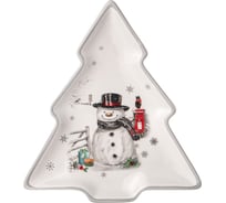 Тарелка Agness в форме ЕЛКИ С НОВЫМ ГОДОМ 23x20.2x2.2 см 358-2252