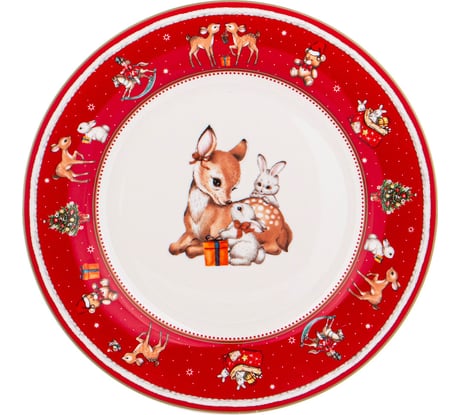 Тарелка закусочная Lefard С НОВЫМ ГОДОМ 19 см красная 85-1955