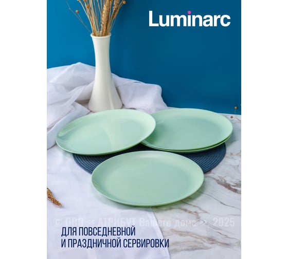 Тарелка обеденная LUMINARC Дивали Парадайз Грин 25 см V5839
