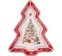 Блюдо Lefard С НОВЫМ ГОДОМ В ФОРМЕ ЕЛКИ 25x21x4 см, красное 85-2050
