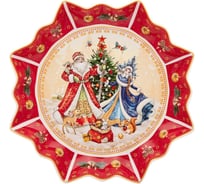 Блюдо Lefard ДЕД МОРОЗ И СНЕГУРОЧКА 26 см, красное 85-1738