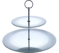 Сервировочное блюдо Agness SILVER MIRROR 2-х ярусное, 19/30 см 357-253-1