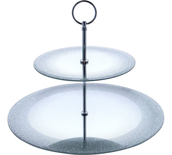 Сервировочное блюдо Agness SILVER MIRROR 2-х ярусное, 19/30 см 357-253-1