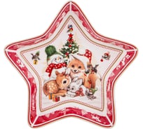Блюдо Lefard С НОВЫМ ГОДОМ В ФОРМЕ ЗВЕЗДЫ 17.5x17.5x3.5 см, красное 85-1957