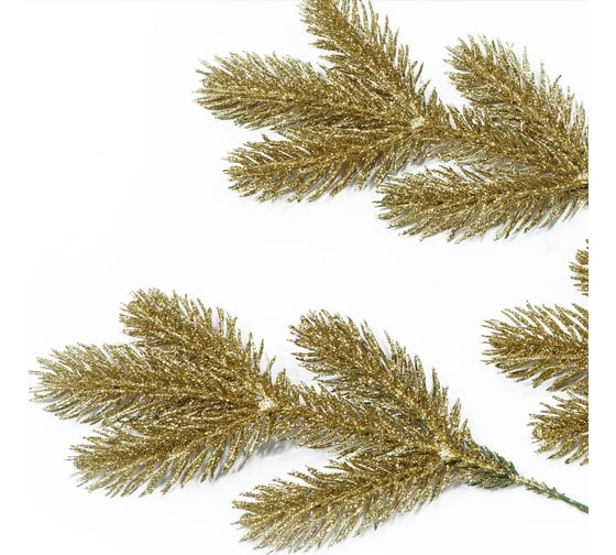 Ветка (лапка) Crystal Trees литая, золото, в глиттере KP-VL-27