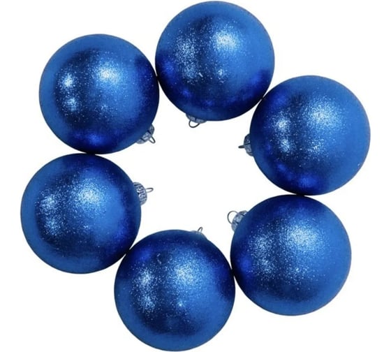 Елочный шар Crystal Trees Северное сияние d65 мм, 6 шт. HP-SS-65-син