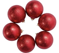 Елочный шар Crystal Trees Северное сияние d85 мм, 6 шт. HP-SS-85-красн