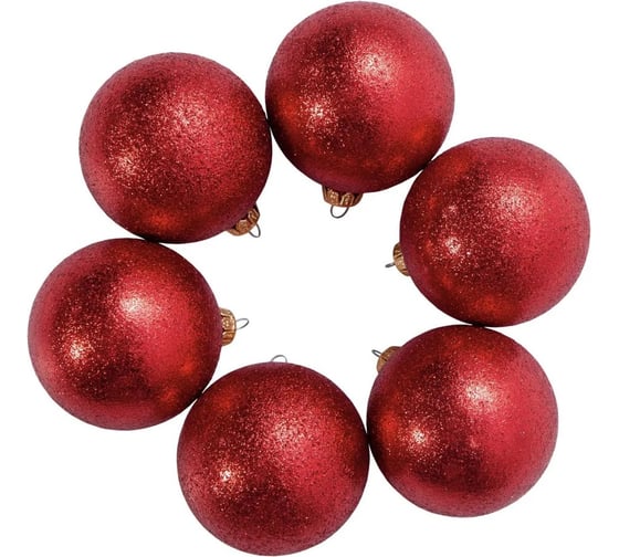 Елочный шар Crystal Trees Северное сияние d85 мм, 6 шт. HP-SS-85-красн 1