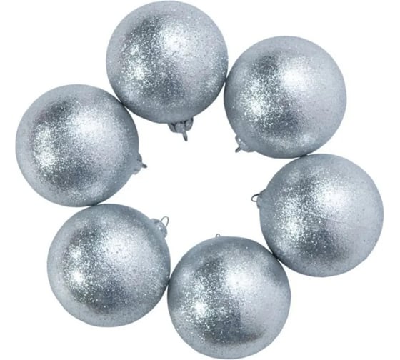 Елочный шар Crystal Trees Северное сияние d85 мм, 6 шт. HP-SS-85-сер