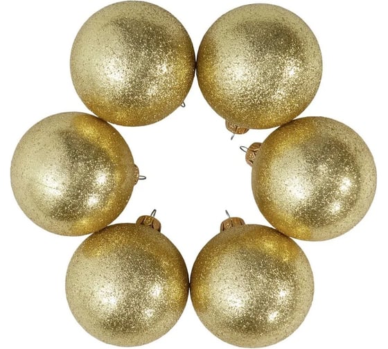 Елочный шар Crystal Trees Северное сияние d85 мм, 6 шт. HP-SS-85-зол 1