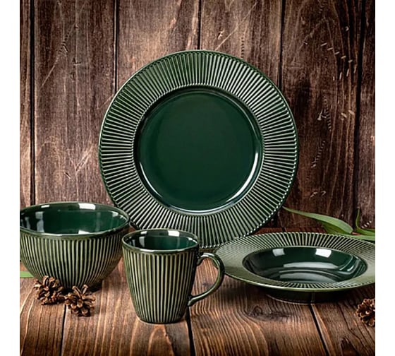 Десертная тарелка FIORETTA EMERALD GREEN 22 см TDP472