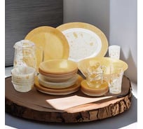 Столовый набор LUMINARC SIMPLY MON'D'OR GOLD and WHITE 46 предметов V3998