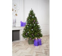 Ель искусственная новогодняя Crystal Trees ТРИУМФ с вплетенной гирляндой, 150 см, литая KP65150L