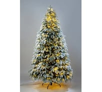 Ель искусственная новогодняя Crystal Trees ВЛАСТА заснеженная, с вплетенной гирляндой, 270 см, литье(РЕ)+ПВХ KP6127